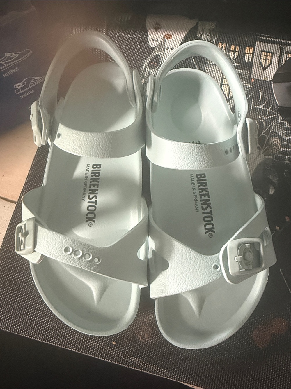 Birkenstock White EVA Strappy Buckle Sandals euro 30
